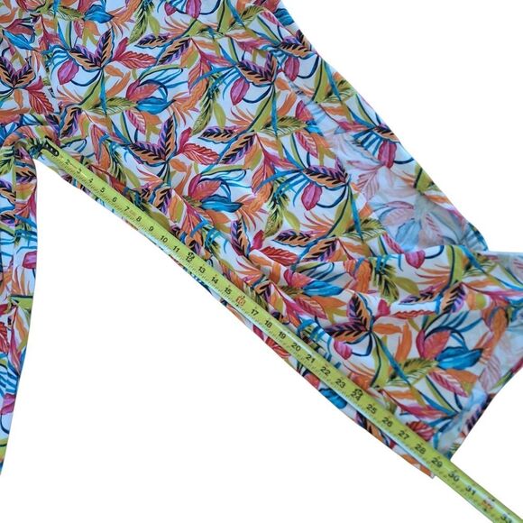 Women's 3X Wide Leg Island Lounge Pants Tropical Floral Flowy Relaxed - Picture 15 of 16